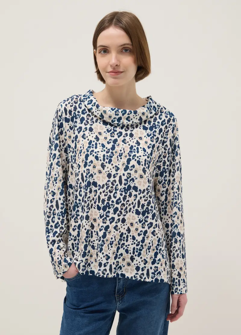 Maglia A Maniche Lunghe Multicolor Regular Fit Con Fantasia, Donna, Multicolor miniatura 3