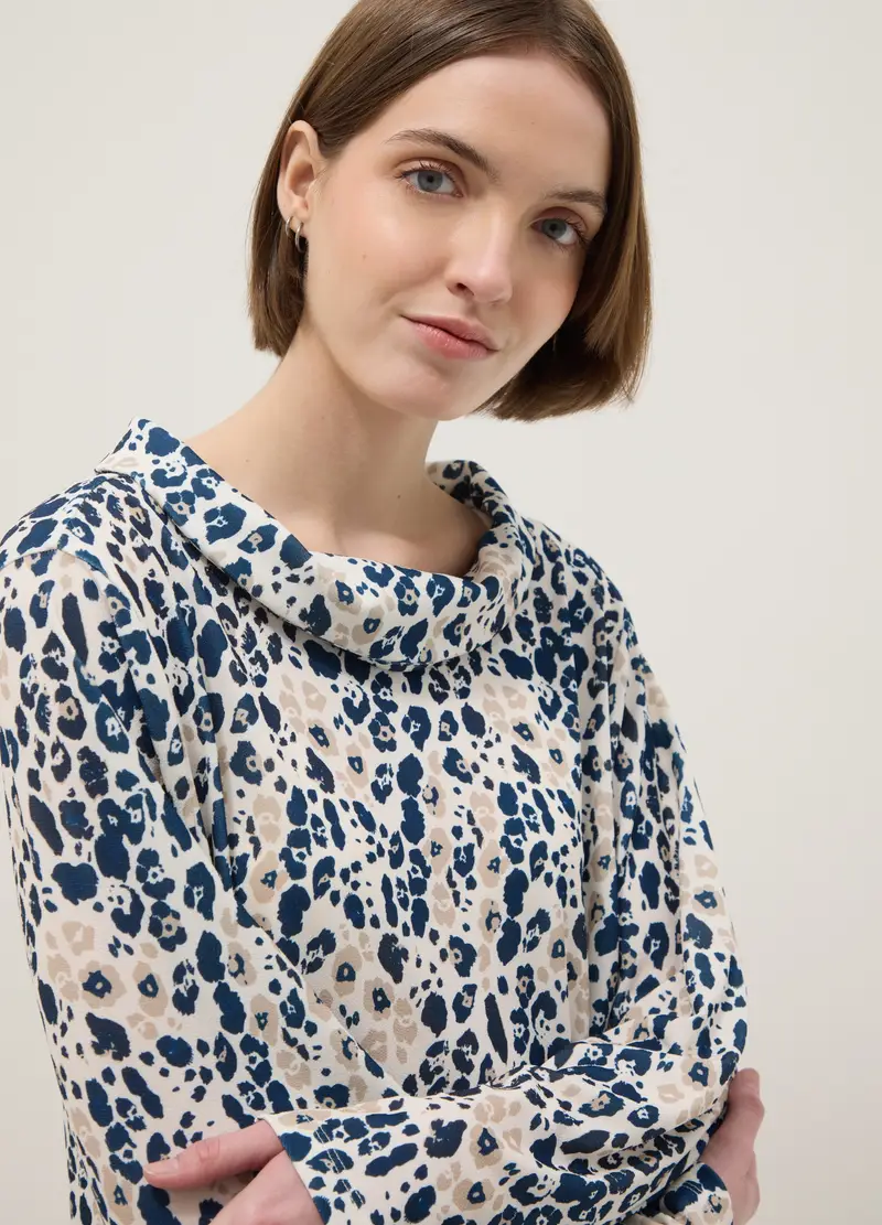 Maglia A Maniche Lunghe Multicolor Regular Fit Con Fantasia, Donna, Multicolor