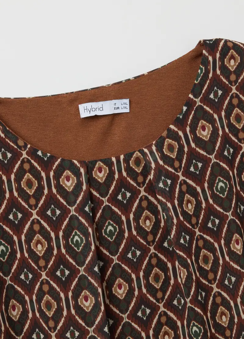 Maglia A Maniche Lunghe Multicolor Regular Fit Con Motivo Geometrico, Donna, Multicolor miniatura 2