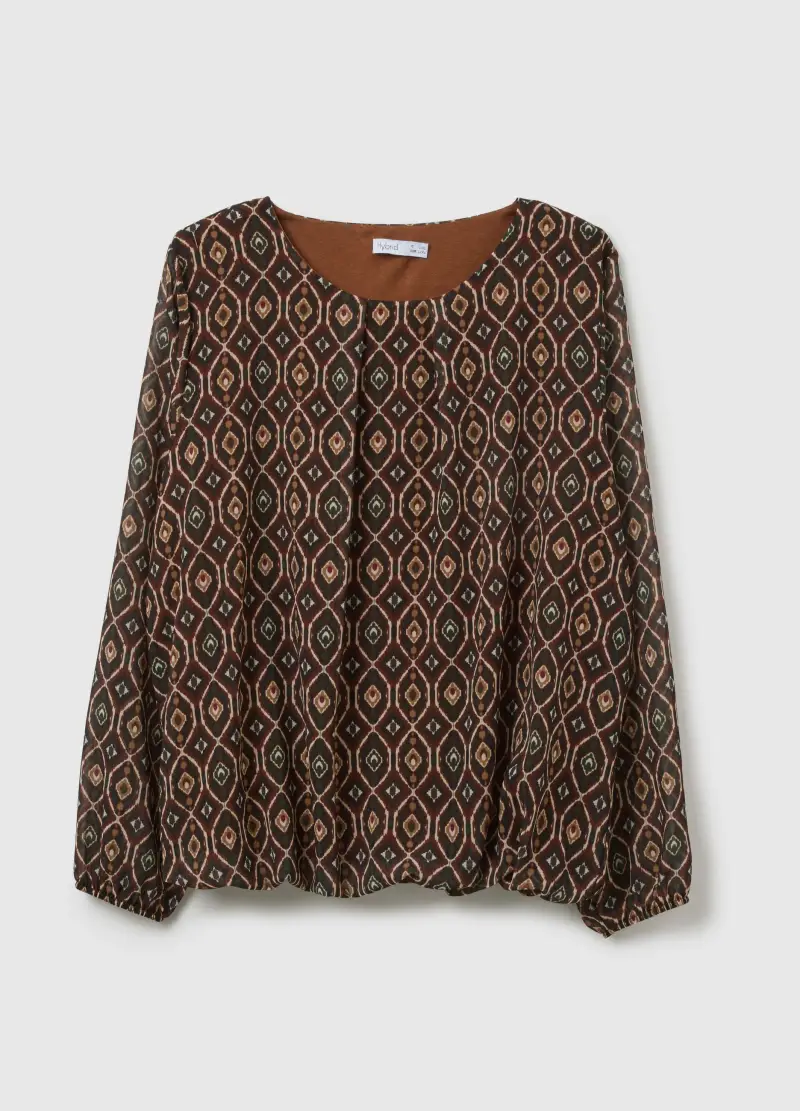 Maglia A Maniche Lunghe Multicolor Regular Fit Con Motivo Geometrico, Donna, Multicolor