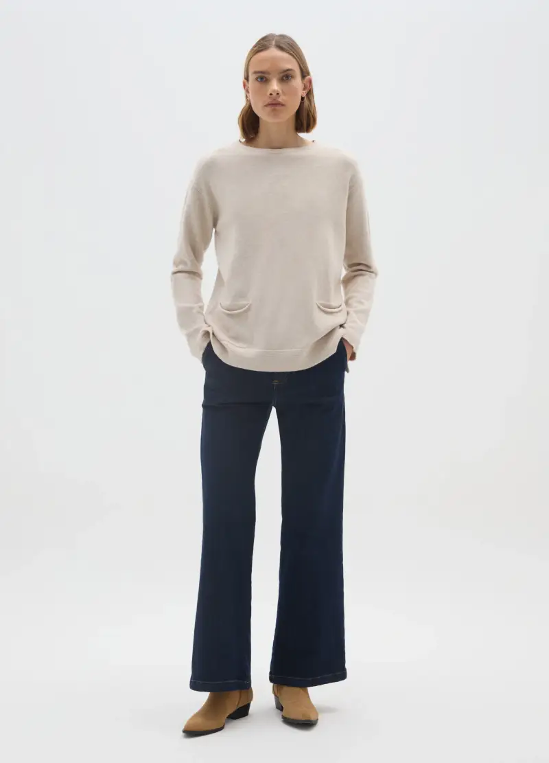 Maglia Beige Regular Fit, Donna, Beige miniatura 2