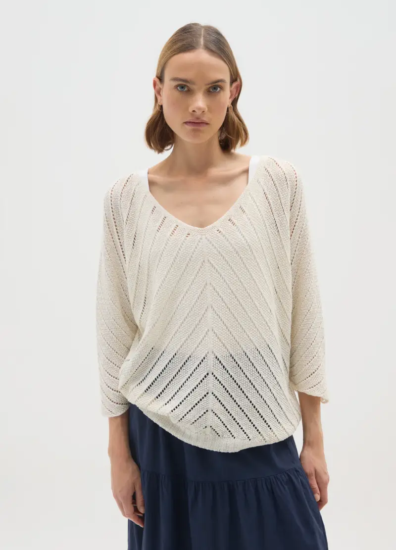 Maglia Beige Regular Fit, Donna, Multicolor