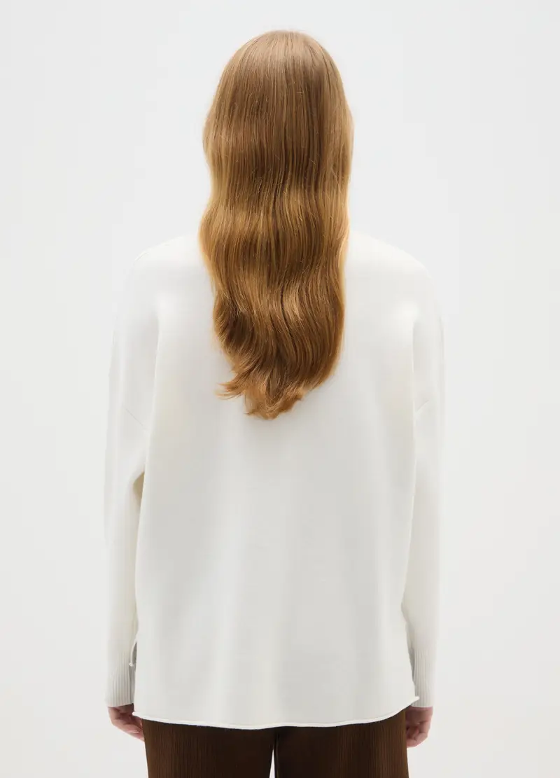 Maglia Bianca Regular Fit, Donna, Bianco miniatura 3