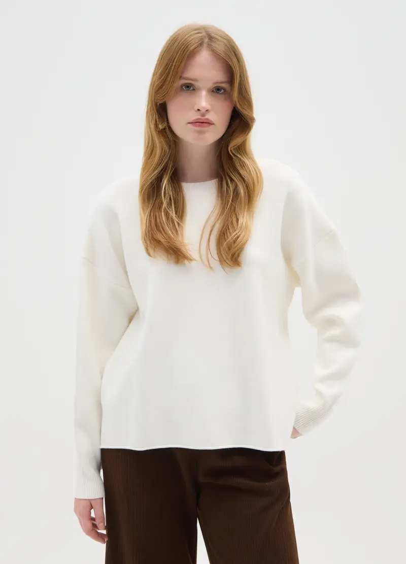 Maglia Bianca Regular Fit, Donna, Bianco