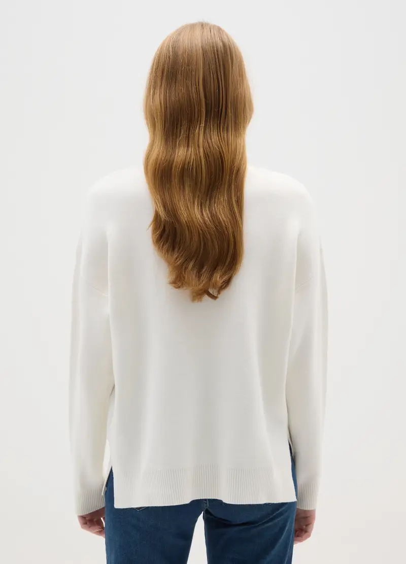 Maglia Bianca Regular Fit, Donna, Bianco miniatura 3