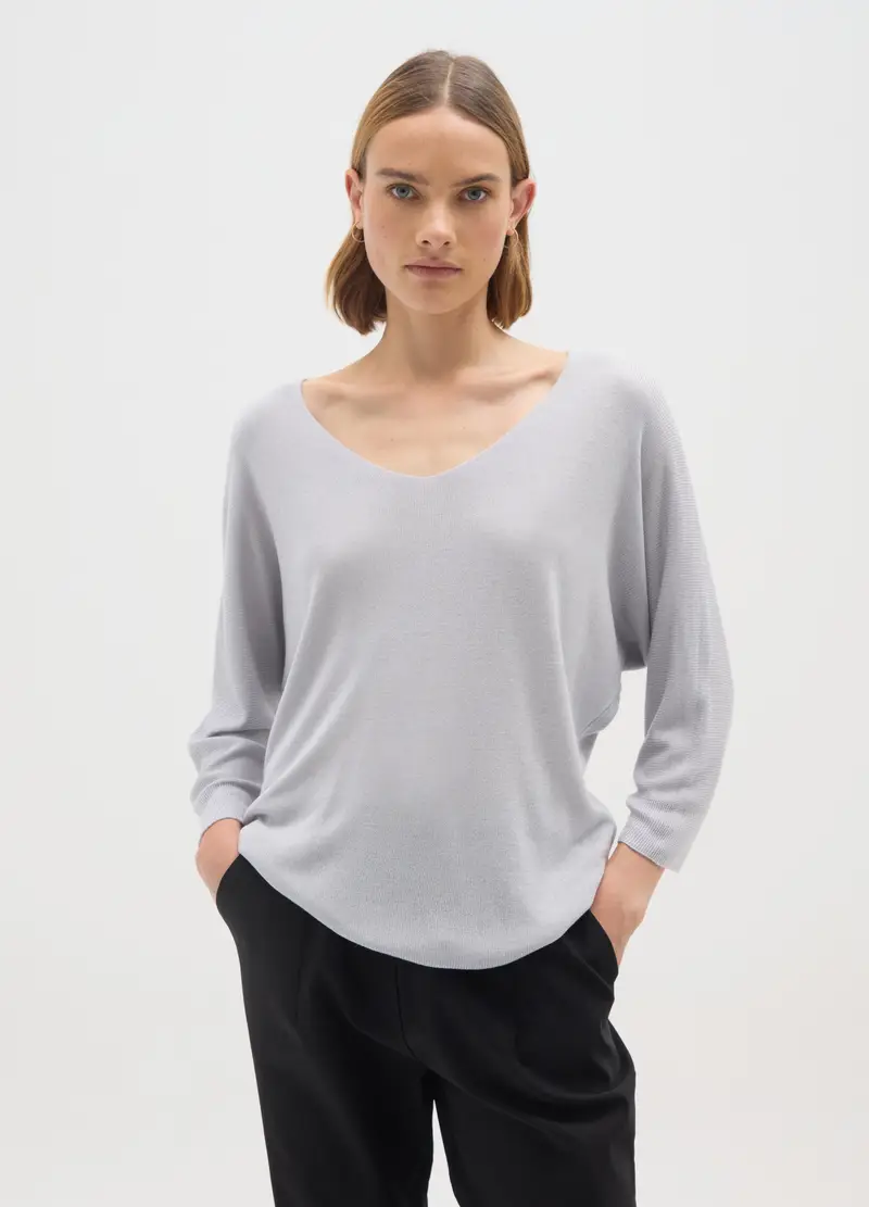 Maglia Grigia Regular Fit, Donna, Grigio miniatura 2