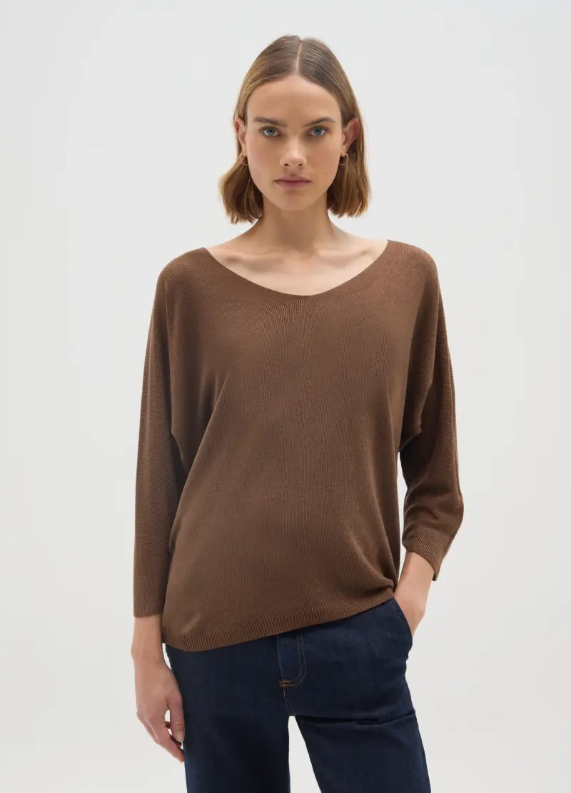 Maglia Marrone Regular Fit, Donna, Marrone miniatura 2