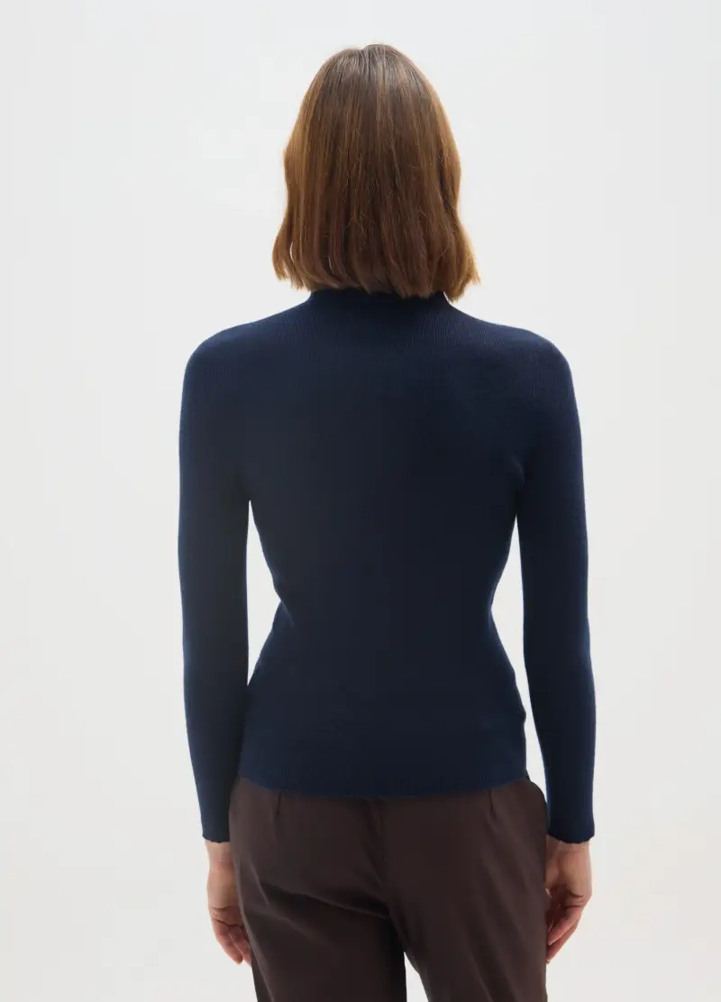 Maglione Blu Regular Fit, Donna, Blu miniatura 3