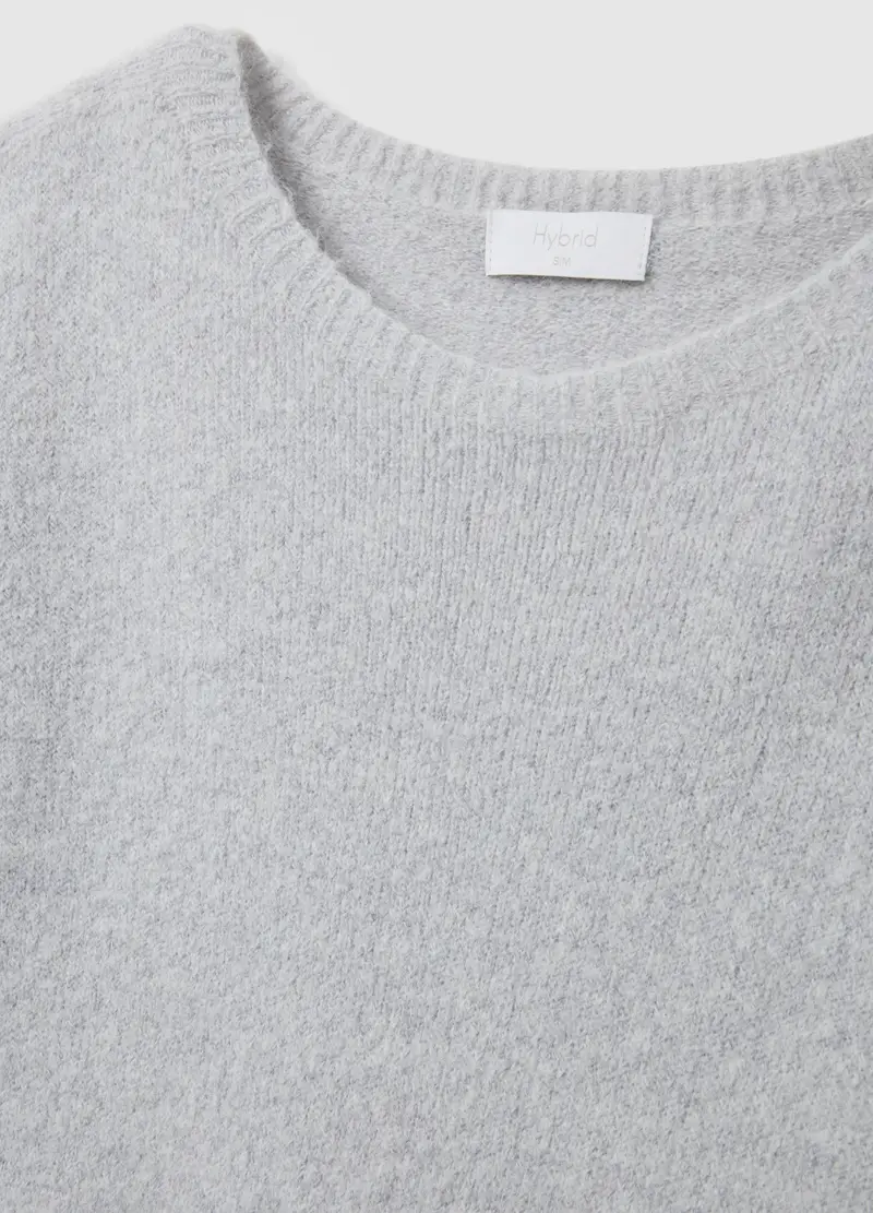 Maglione Grigio Girocollo Regular Fit, Donna, Grigio miniatura 2