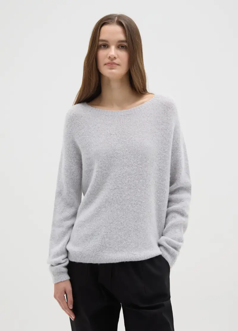 Maglione Grigio Girocollo Regular Fit, Donna, Grigio