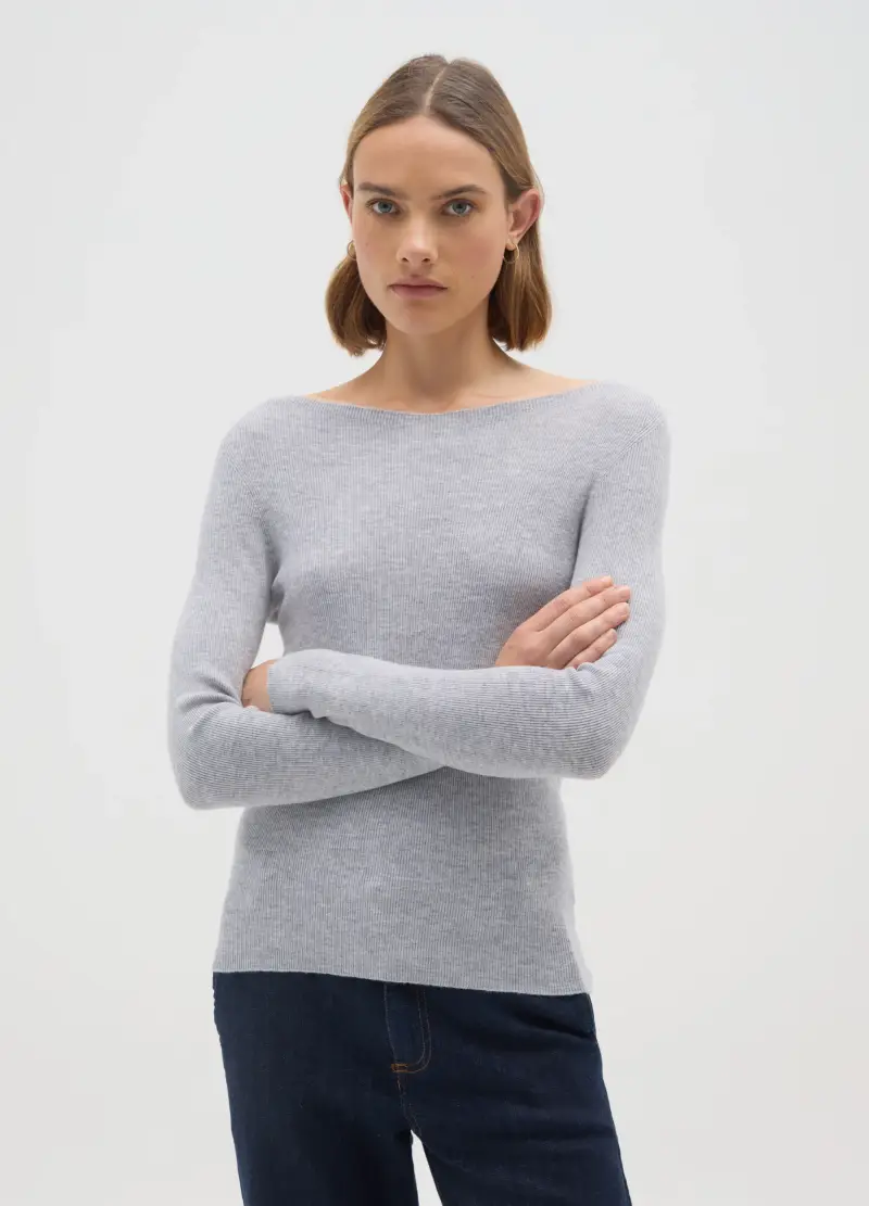 Maglione Grigio Regular Fit, Donna, Grigio miniatura 2