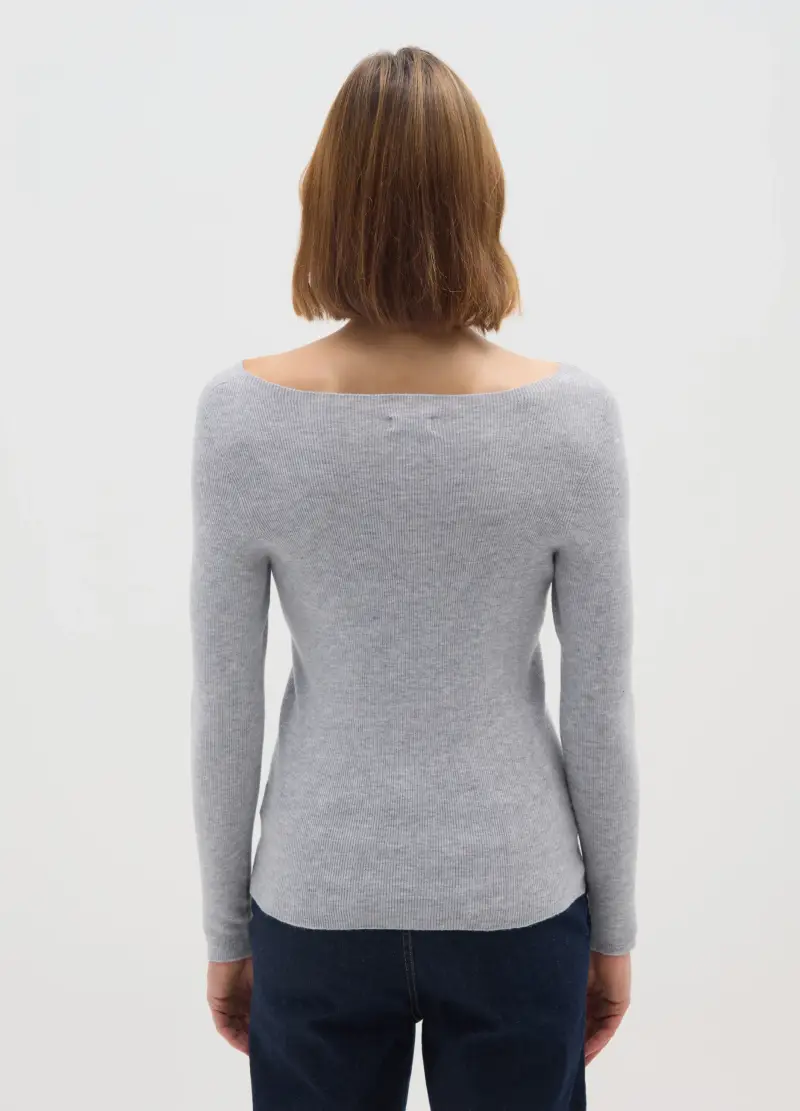 Maglione Grigio Regular Fit, Donna, Grigio miniatura 3