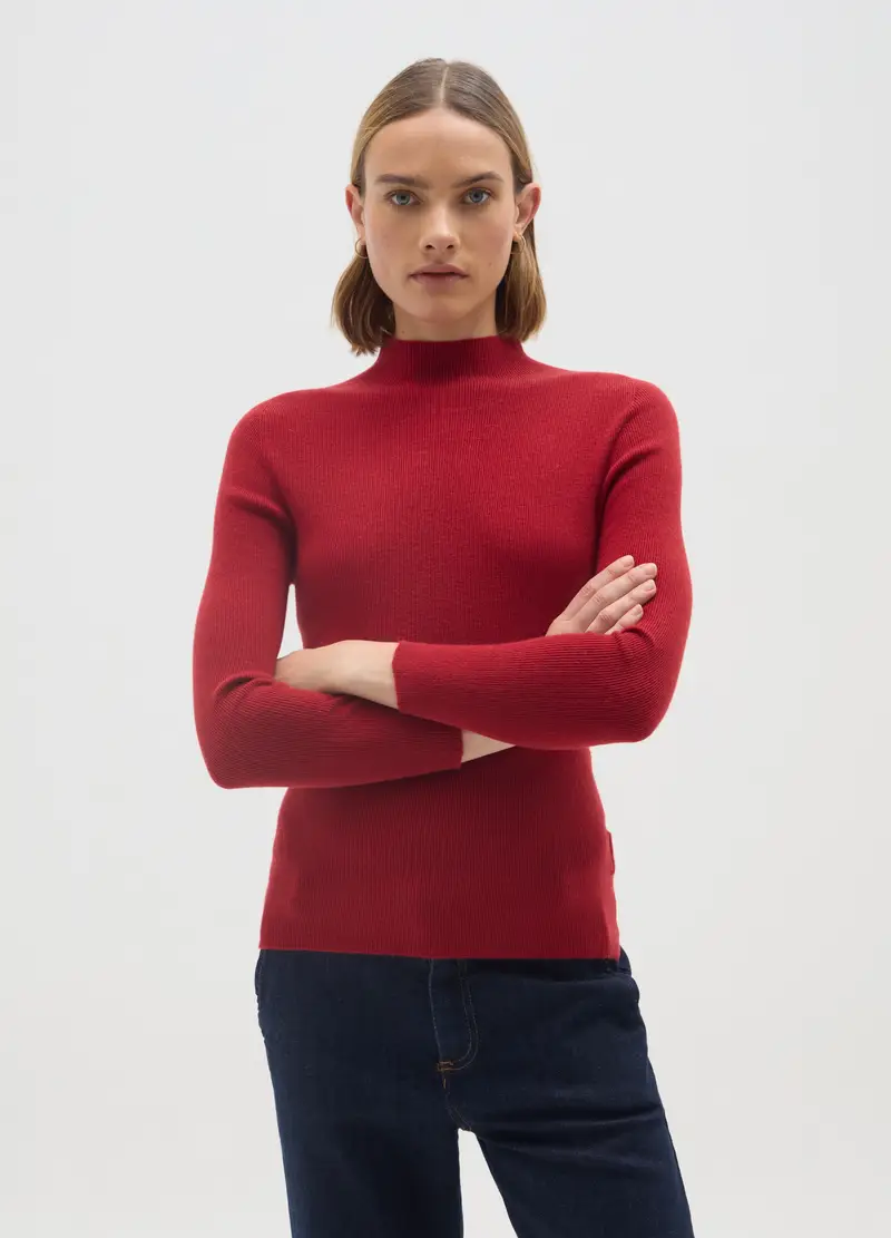 Maglione Rosso Regular Fit, Donna, Rosso miniatura 2