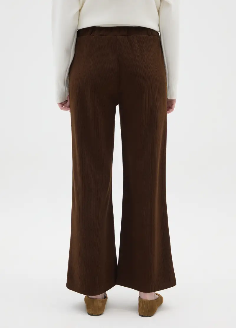 Pantaloni A Gamba Larga Marroni Regular Fit, Donna, Marrone miniatura 3