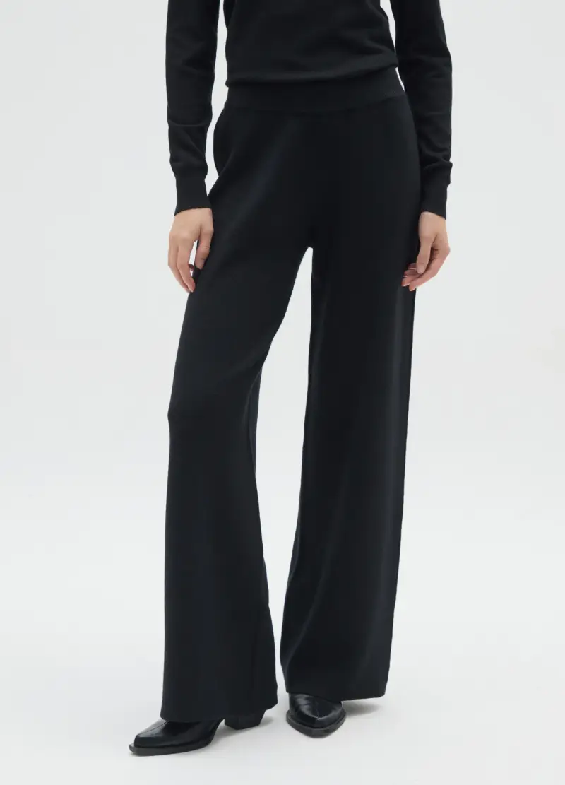 Pantaloni A Palazzo Neri Regular Fit, Donna, Nero miniatura 2