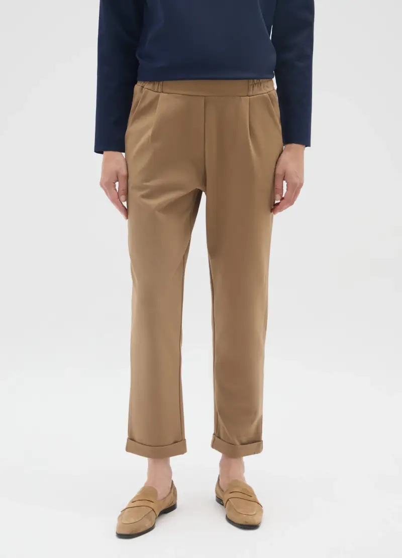 Pantaloni Beige Regular Fit, Donna, Beige miniatura 2