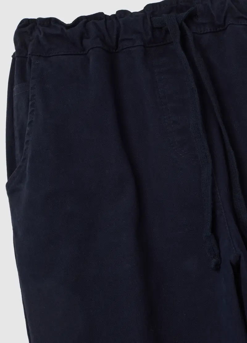 Pantaloni Blu Con Vita Elasticizzata E Coulisse, Donna, Blu miniatura 2