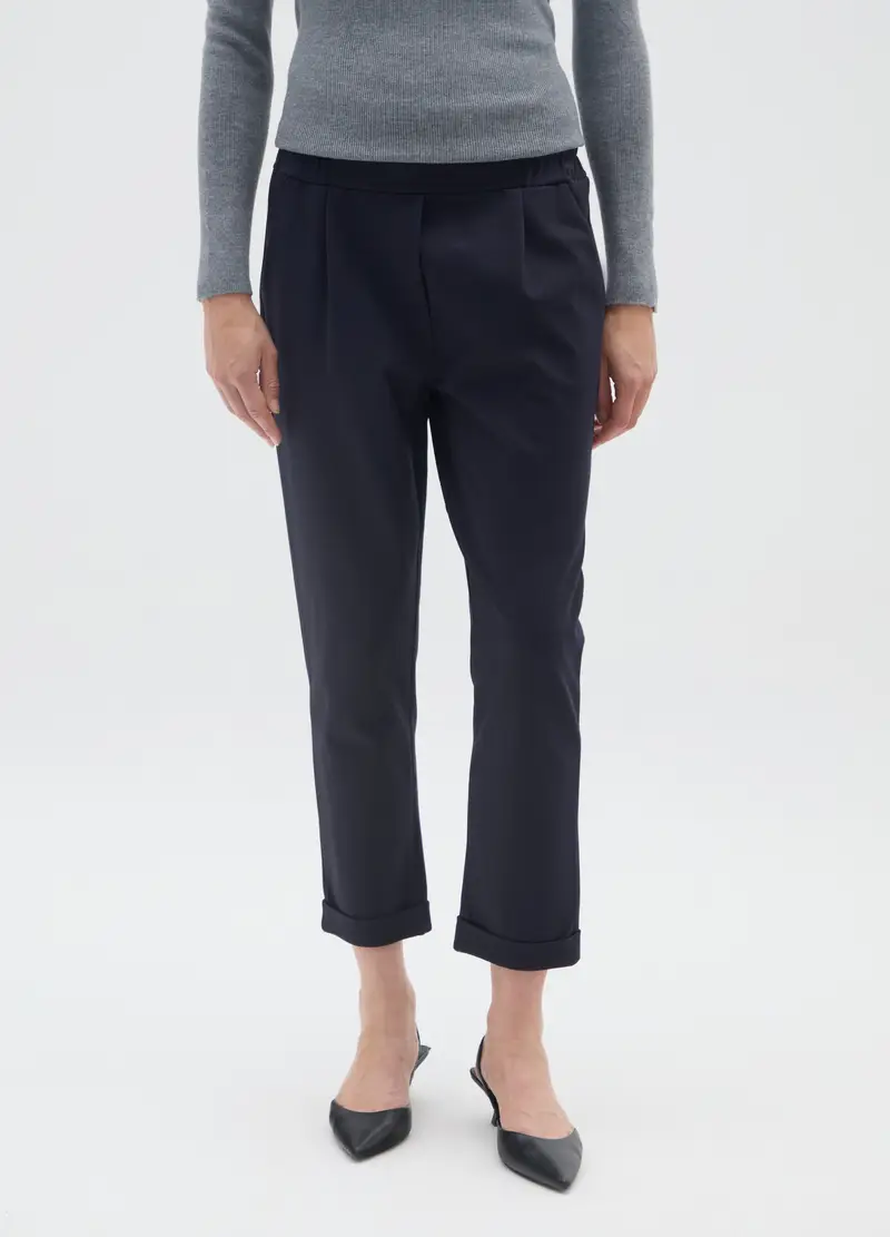 Pantaloni Blu Regular Fit, Donna, Blu miniatura 2