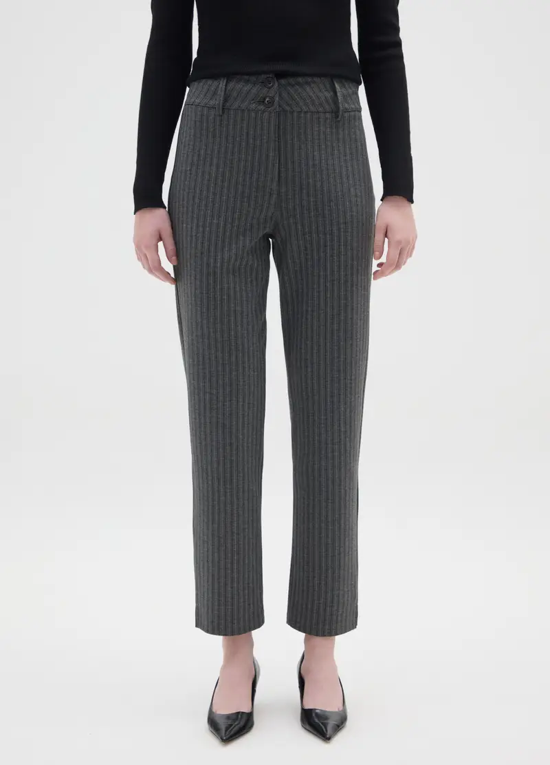 Pantaloni Grigi Regular Fit, Donna, Grigio miniatura 2