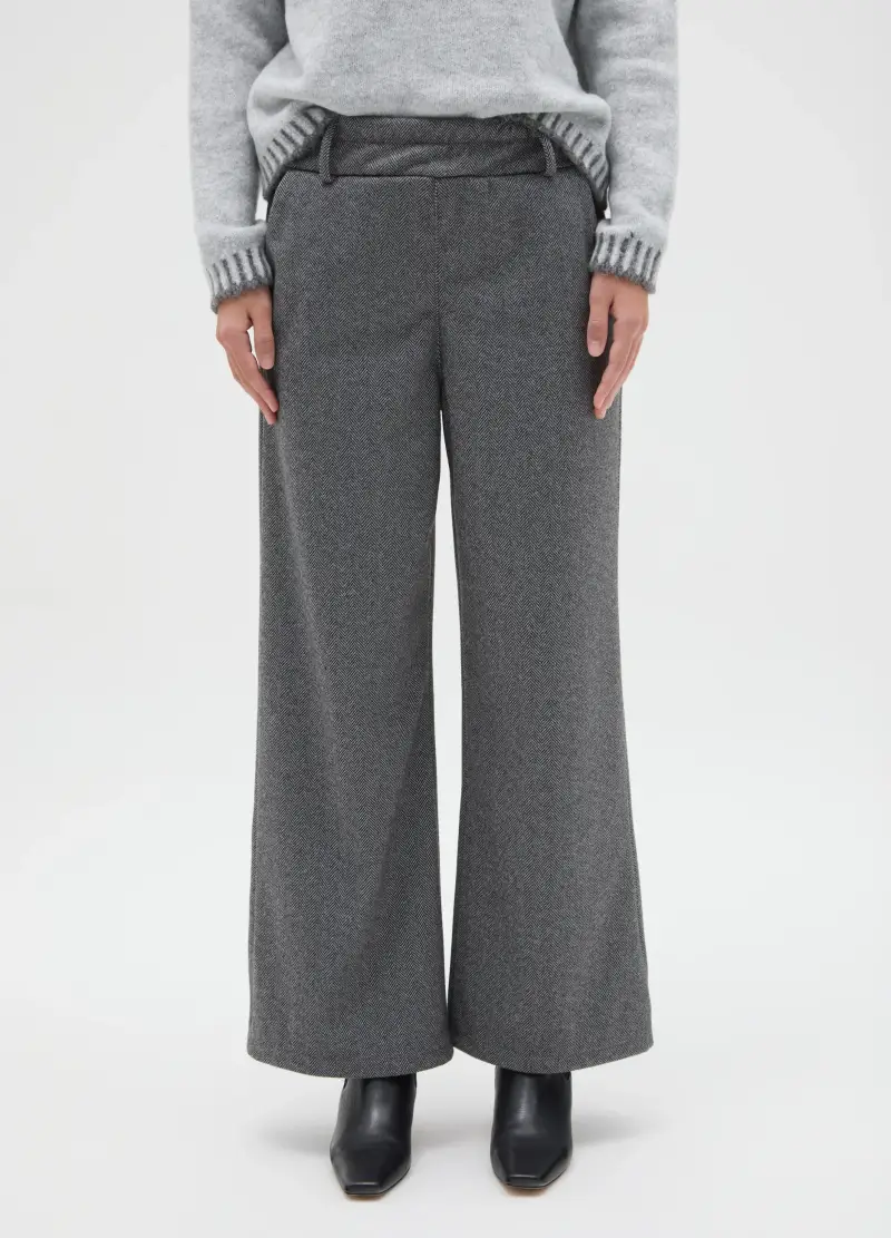 Pantaloni Grigi Regular Fit, Donna, Grigio miniatura 2