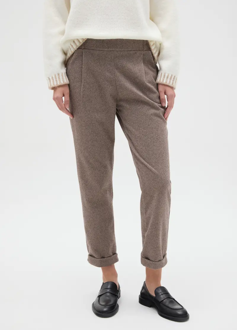 Pantaloni Marroni Regular Fit, Donna, Marrone miniatura 2