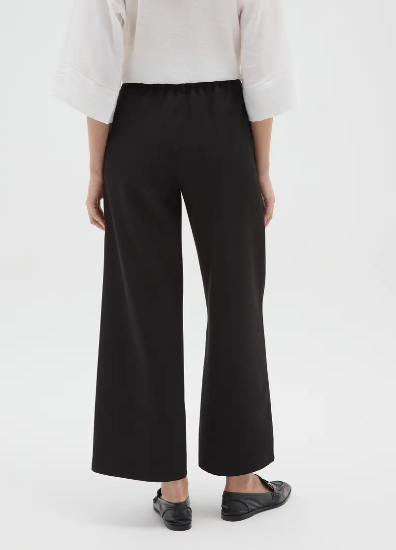 , Pantaloni Neri Regular Fit, Donna, Nero miniatura 3