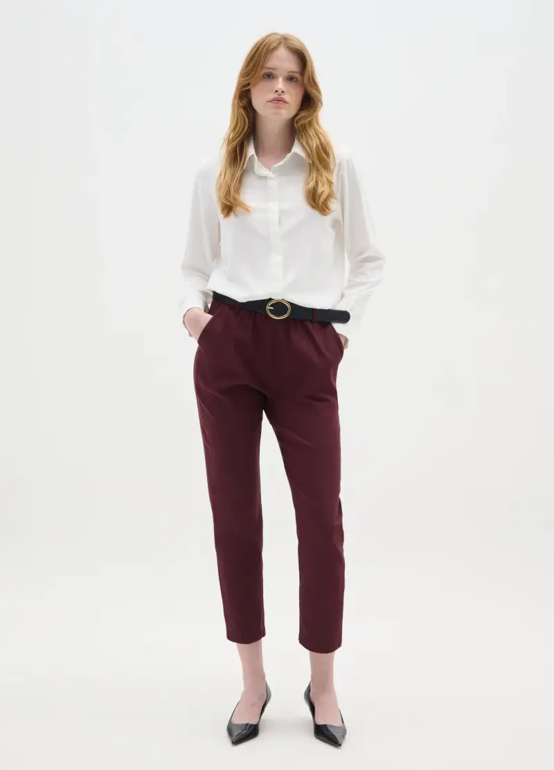 Pantaloni Rossi Regular Fit, Donna, Rosso