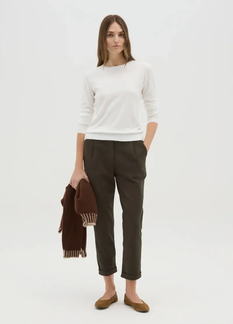 Pantaloni Verdi Regular Fit, Donna, Verde