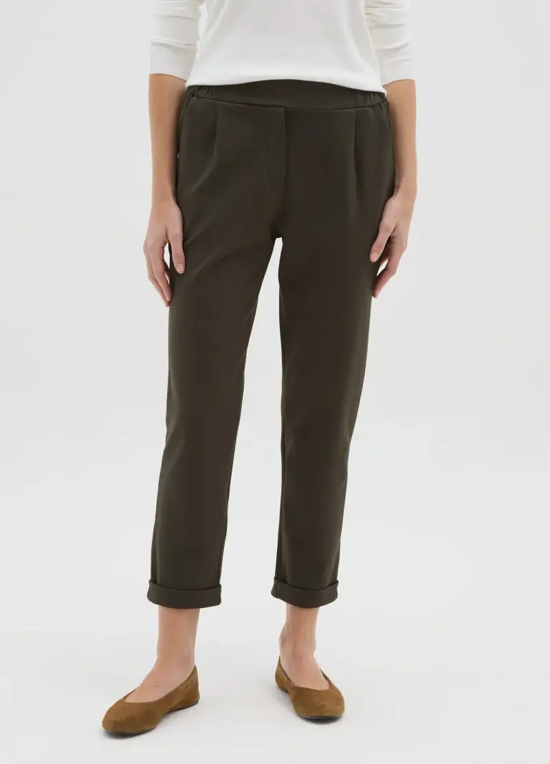 Pantaloni Verdi Regular Fit, Donna, Verde miniatura 2