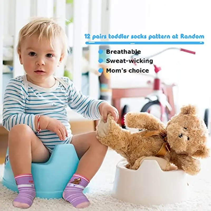 HYCLES Calzini antiscivolo per bambini, 12 paia di calzini antiscivolo per bambini da 0 a 7 anni, Mystery Box per miniatura 3