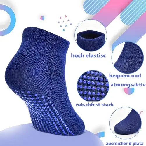 HYCLES Calzini per bambini non in argento per ragazzi ragazze 12 paia di calzini antiscivolo alla caviglia per 6 mesi miniatura 2