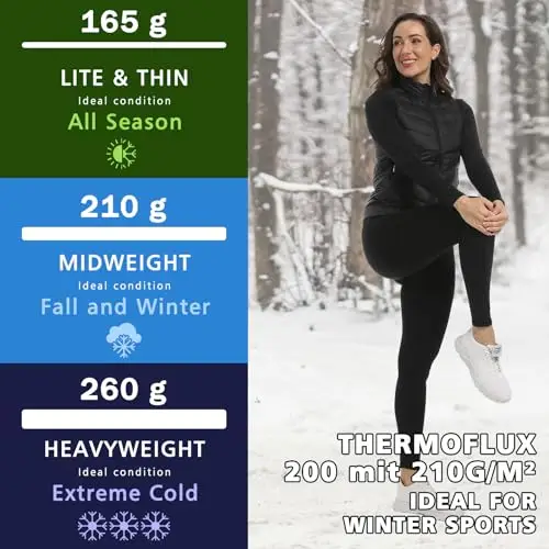 Hyeek Intimo Termico Donna Invernale, Attivo Caldo Manica Lunga Maglia Termica e Pantaloni - Completo Tuta Termica miniatura 3