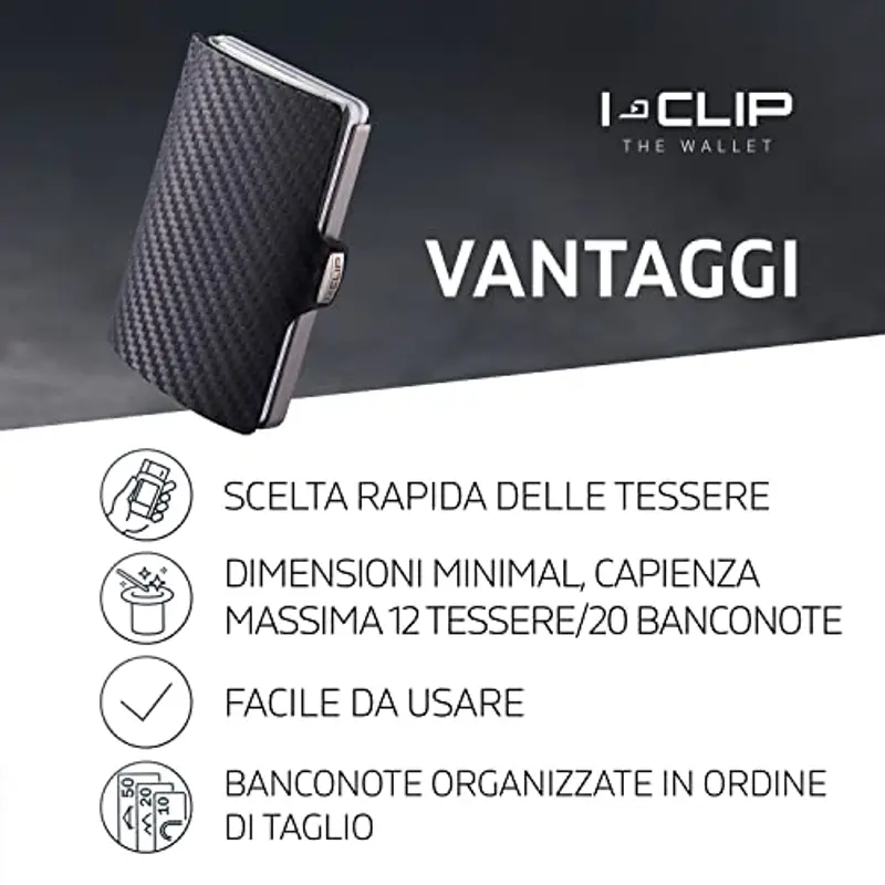 I-CLIP Porta carte di credito Uomo Argento 1599857 miniatura 2