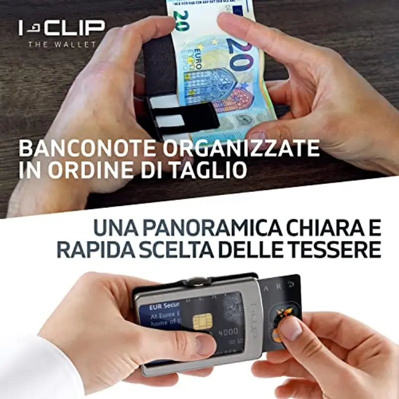 I-CLIP Porta carte di credito Uomo Argento 1599857 miniatura 3