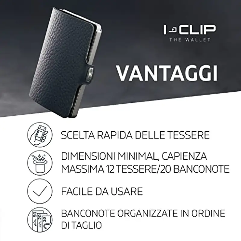 I-CLIP Porta carte di credito Uomo Blu 1599876 miniatura 2