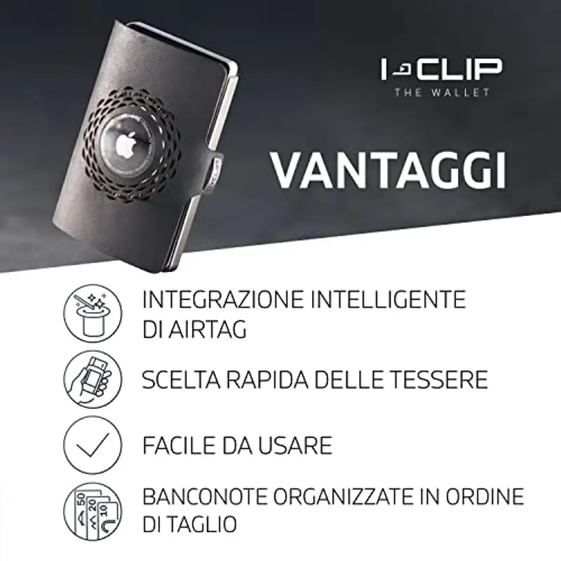 I-CLIP Radio Impact, Originale Argento Nero, Moderno miniatura 2