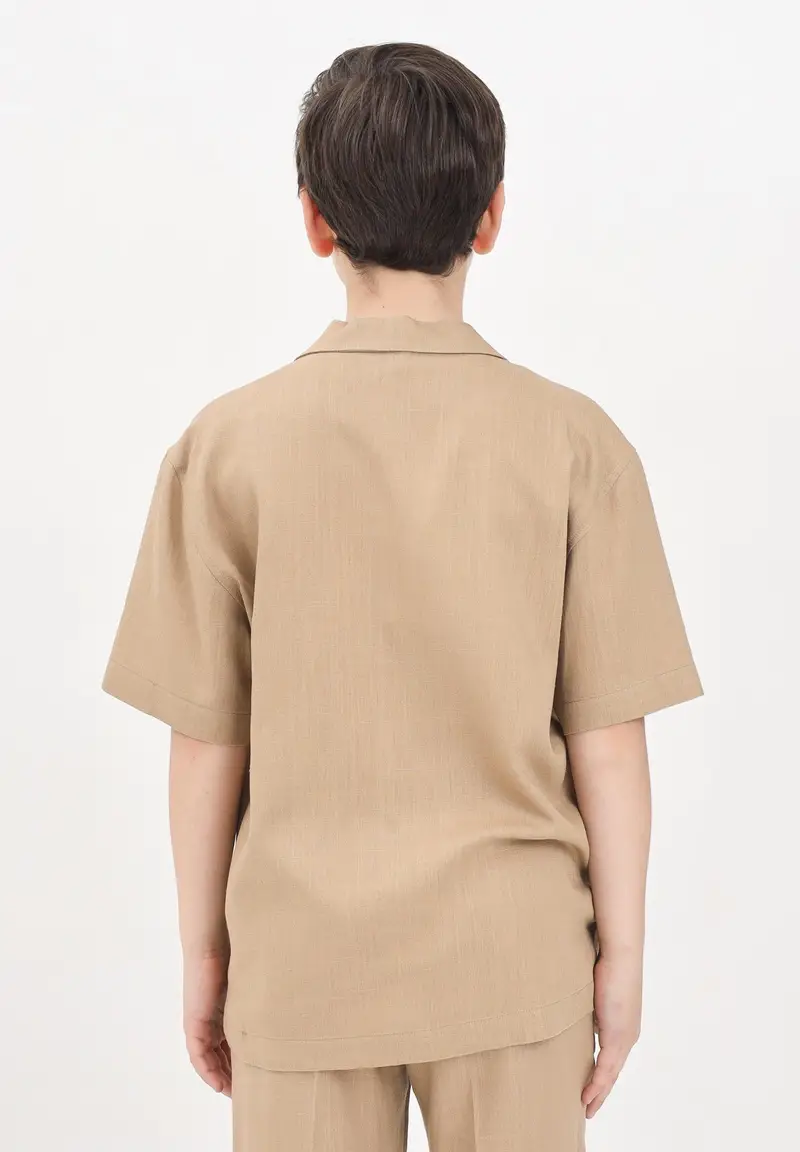 I'M BRIAN Camicia a manica corta beige da bambino miniatura 2