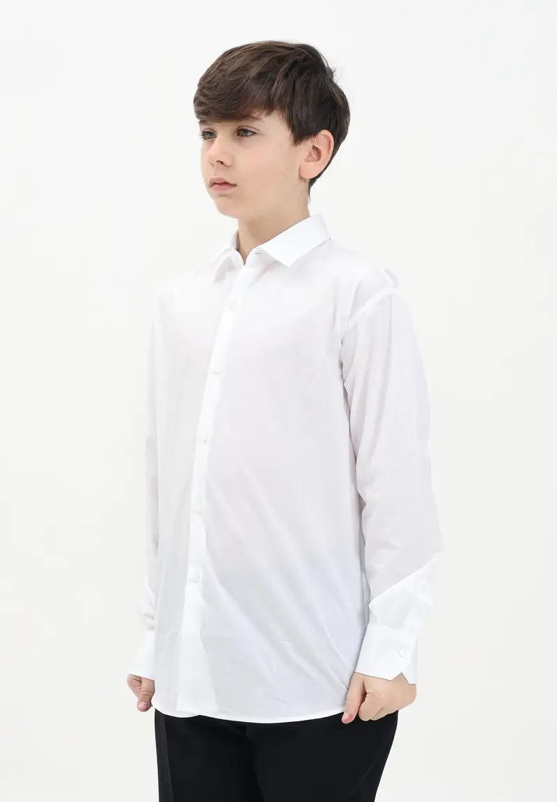 I'M BRIAN Camicia a manica lunga bianca da bambino