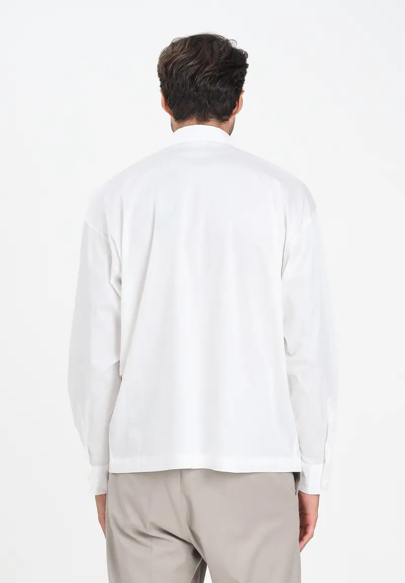 I'M BRIAN Camicia a manica lunga bianca da uomo con tasca miniatura 2