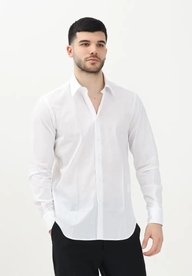 I'm Brian Camicia a manica lunga bianca da uomo in tessuto leggero miniatura 2