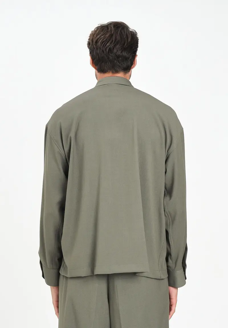 I'M BRIAN Camicia a manica lunga verde militare da uomo miniatura 2