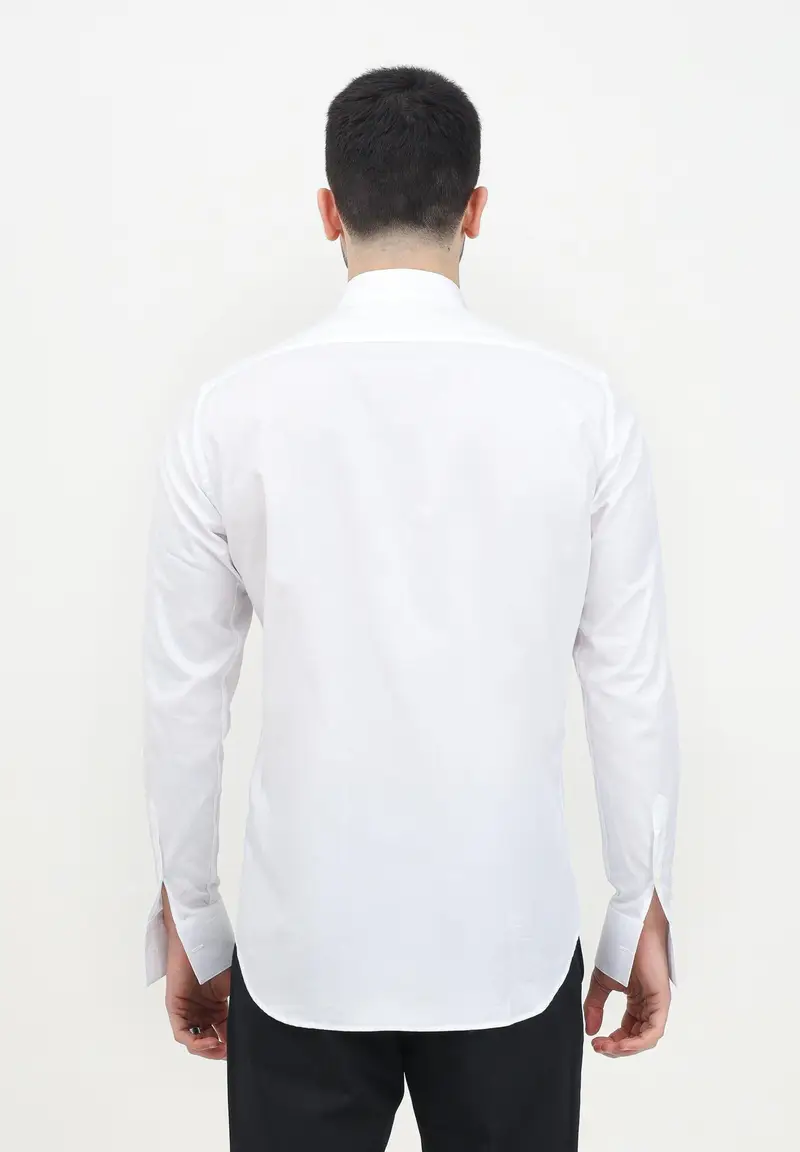 I'M BRIAN Camicia manica lunga bianca da uomo adatta per gemelli miniatura 2