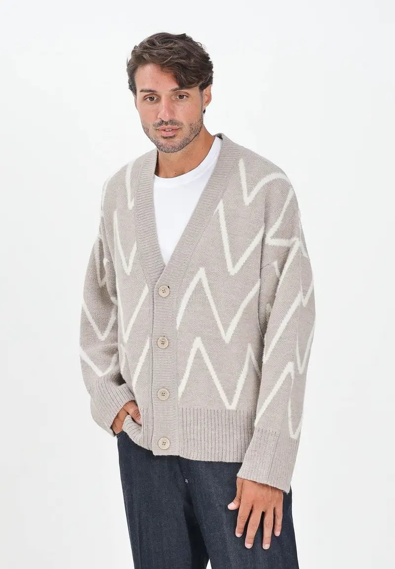 I'M BRIAN Cardigan Uomo Beige 2816742 miniatura 2