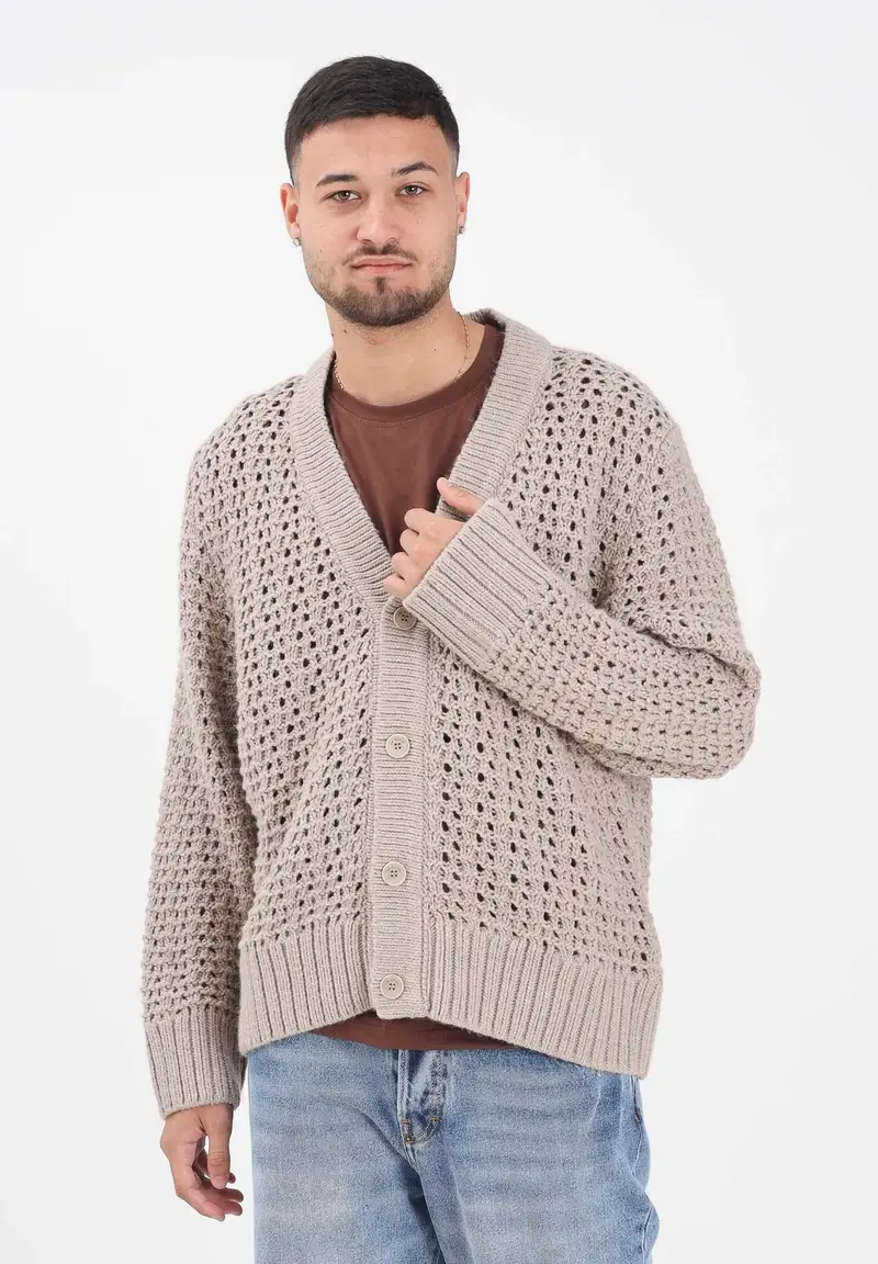 I'M BRIAN Cardigan Uomo Beige 3243098 miniatura 2