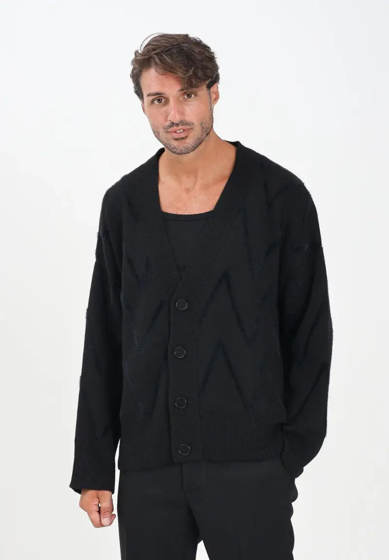 I'M BRIAN Cardigan Uomo Nero 2816786 miniatura 2