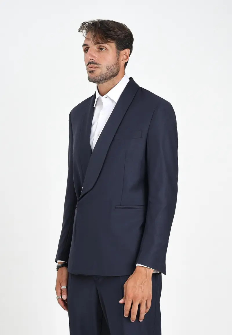 I'M BRIAN Giacca doppiopetto blu da uomo