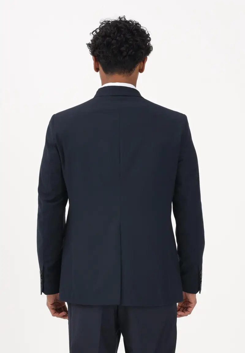 Giacca doppiopetto blu da uomo miniatura 3
