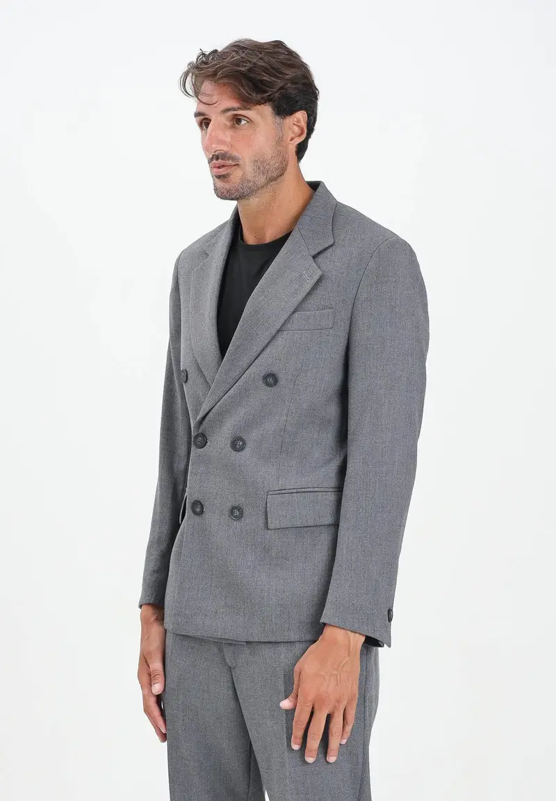 Giacca doppiopetto grigia da uomo