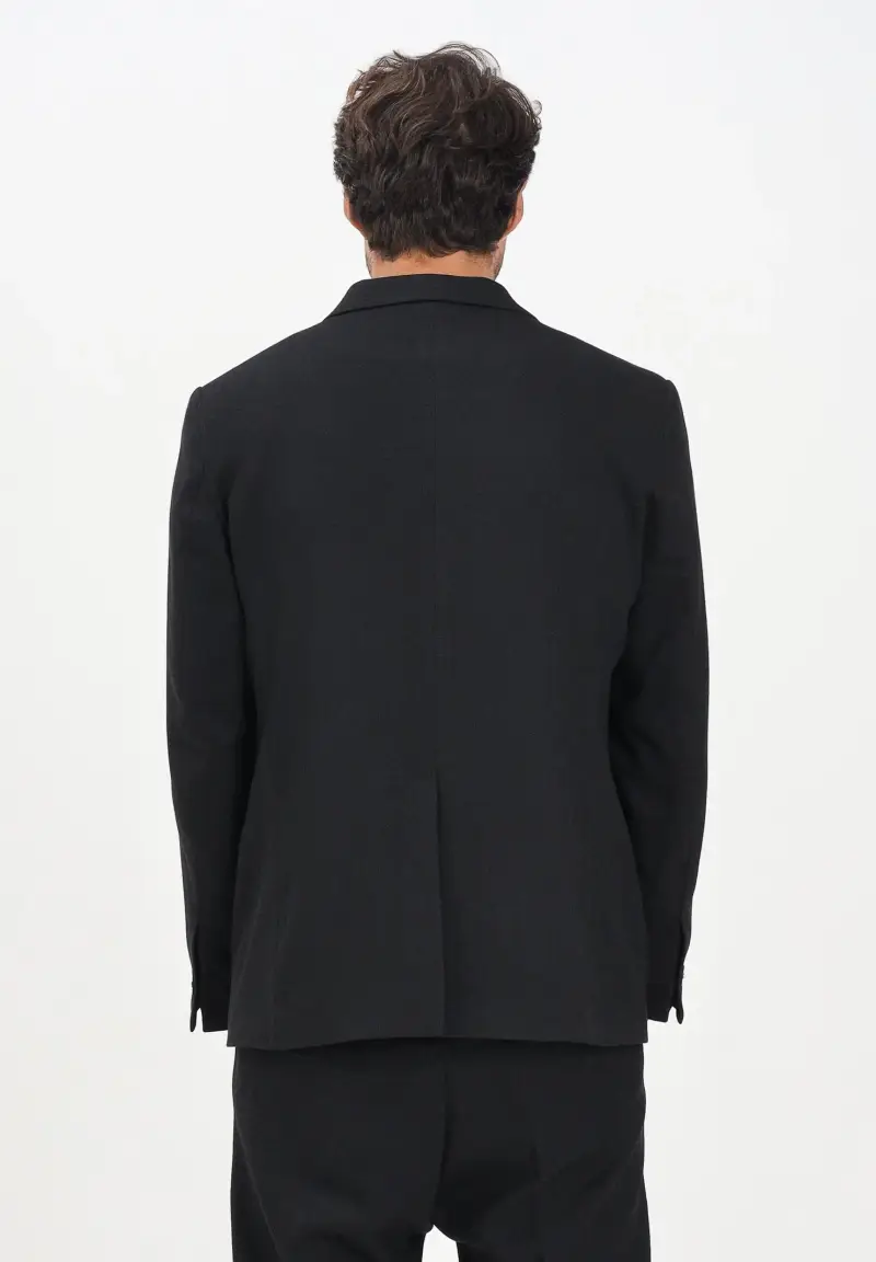 Giacca doppiopetto nera da uomo miniatura 3
