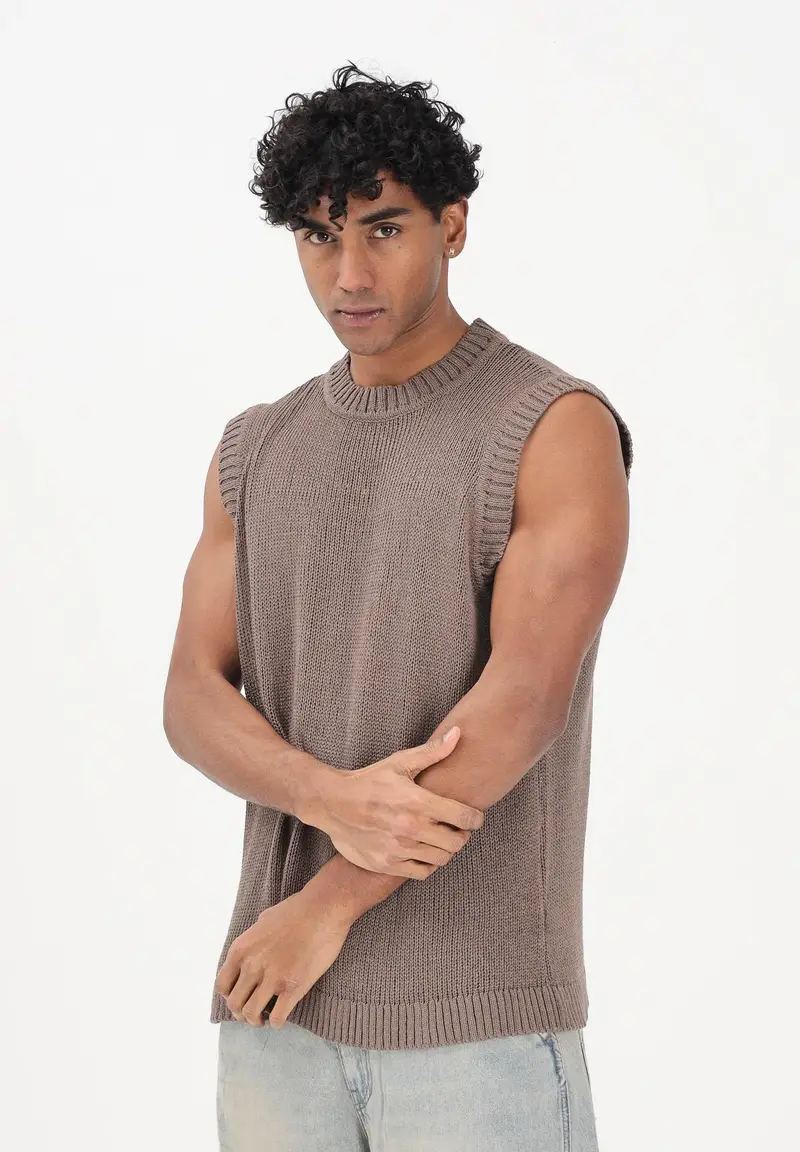 I'M BRIAN Gilet Uomo Marrone 4246012 miniatura 2